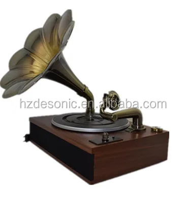 Wholesale vintage flower brass horn sound design gramophone phonograph