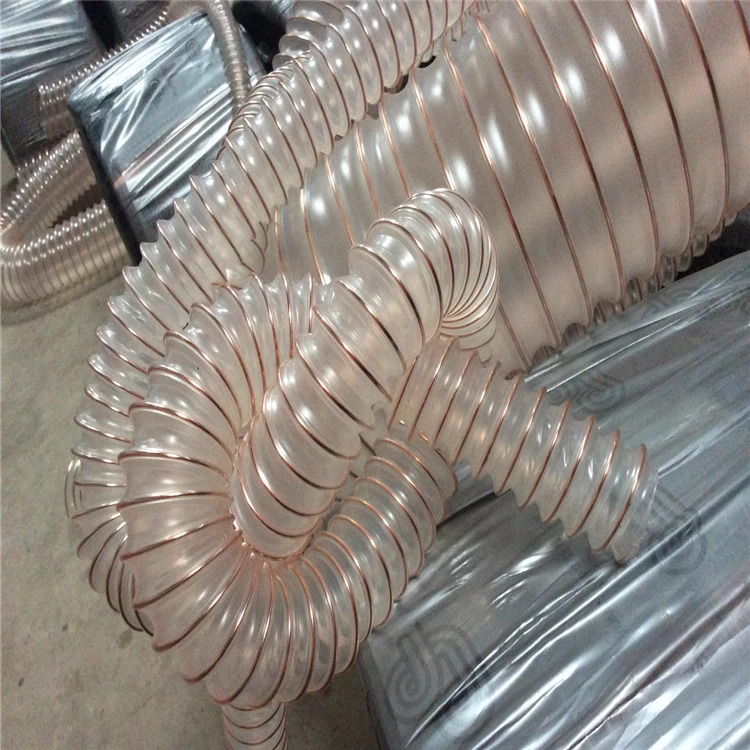 Transparent Wall Flexible Steel Wire PU Ducting Polyurethane Pu Hose