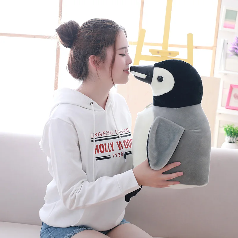 Adorable Home Decoration Penguin Baby Plush Stuffed Animal Toy Kids Gift Grey Fluffy Toy Penguin Plush Christmas Easter Gift