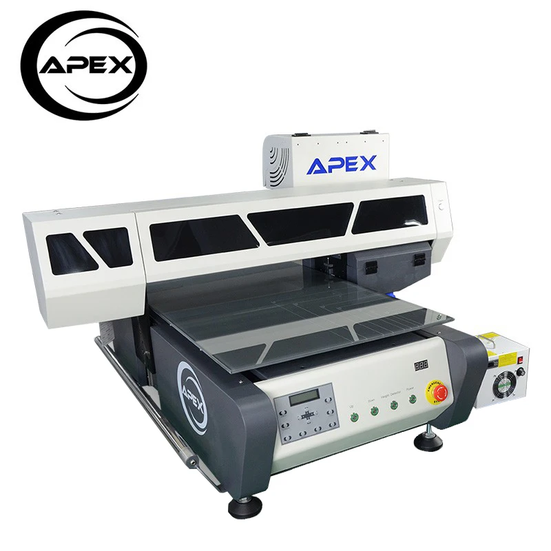 Apex UV6090 A3 Digital Flatbed Industrial UV Printer Machine For Glass/Acrylic/Ceramic Printing