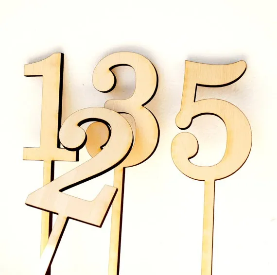 Laser engraved wooden table number for wedding decoration