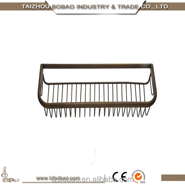 2016 Высочайшее Качество Стене Висит Розовое Золото Двойной Уровня Полки Корзина для Ванной Комнаты