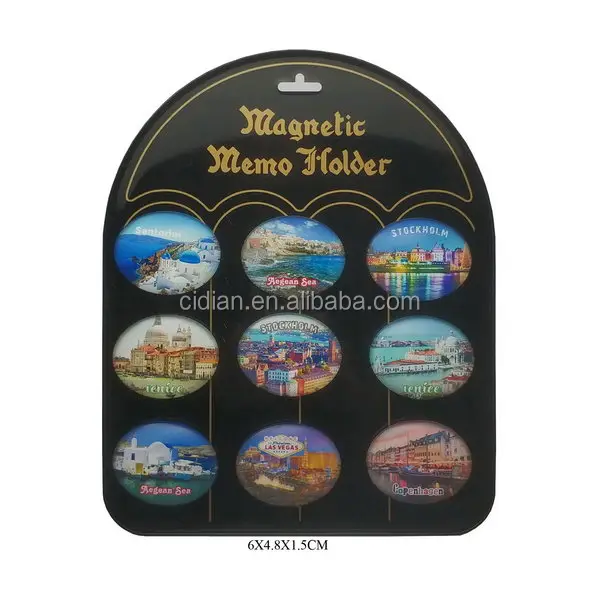 Hot Selling Oval Shape Scenery Style Glass Fridge Magnet Gift Refrigerator Magnet