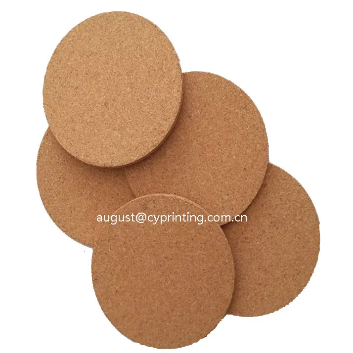 Wooden Custom Round Absorbent  Drink Bulk Cork  Coasters Wholesale