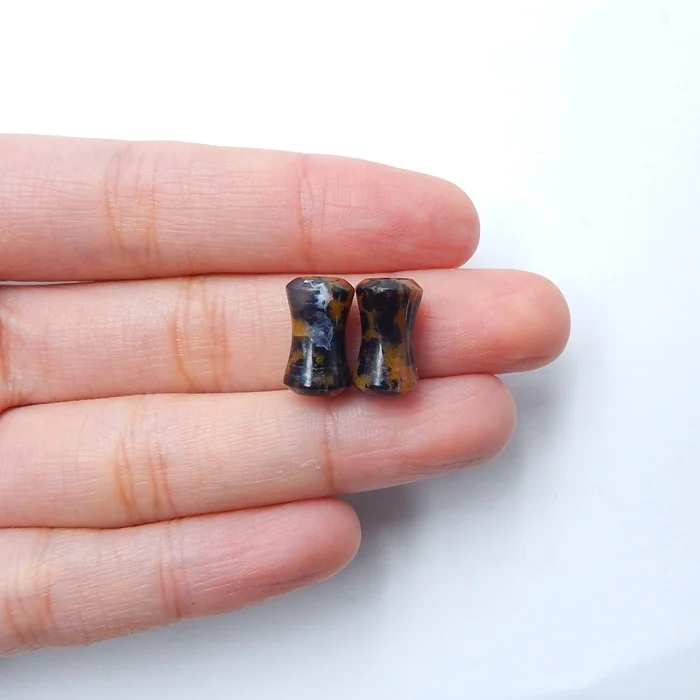 Gemstone Factory Made Tunnels Petrified Wood Stone Ear Plugs 6mm 1.5 flare 13 thickness 2mm hole
