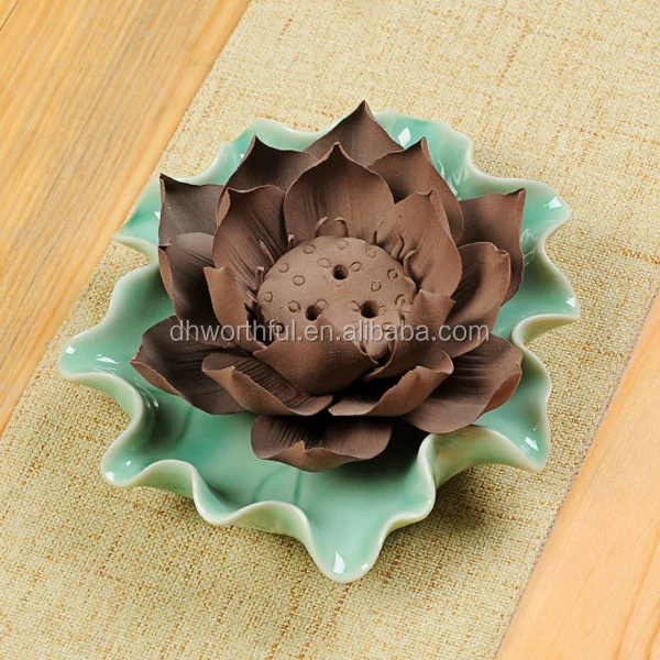 Декоративный керамический держатель для благовоний в форме лотоса дома