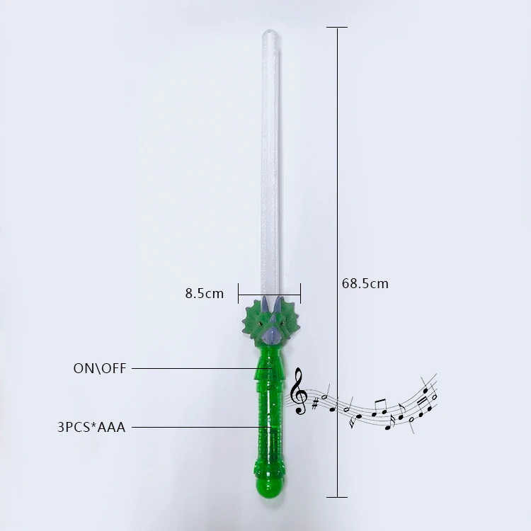 Wholesale dinosaur LED laser sword colorful music lightsaber for kids toy