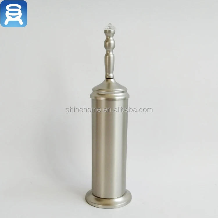 Hot sell bathroom accessory hardware metal hotel standing toilet bowl brush holder chrome plated