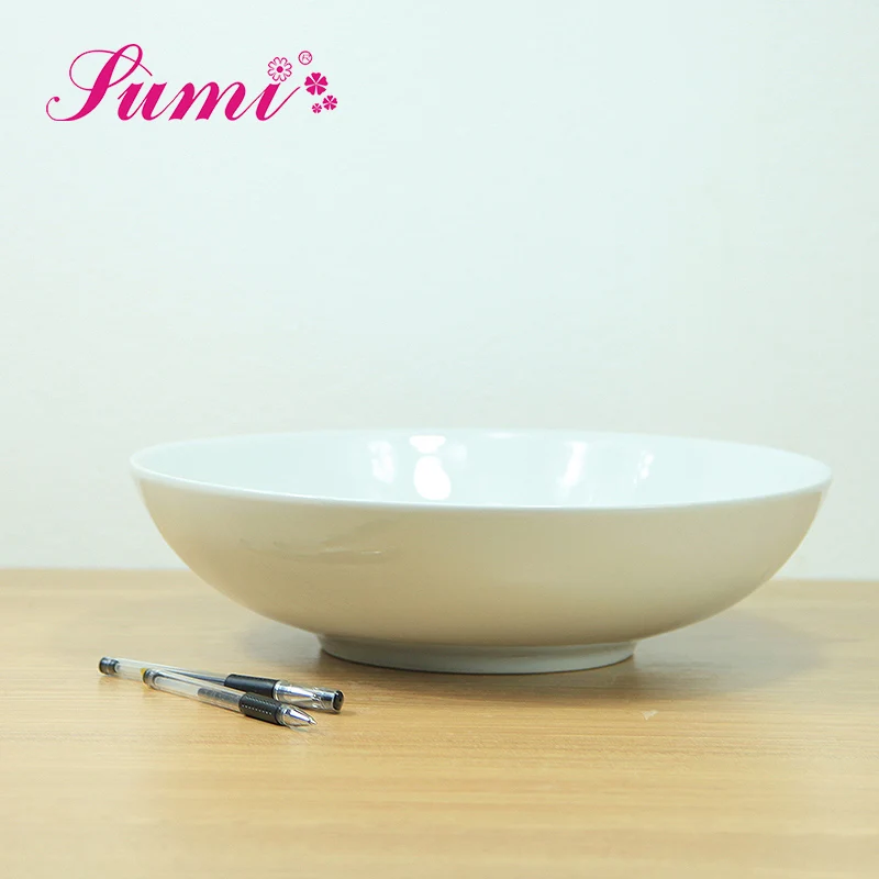 Wholesale ceramic white pasta bowl big salad bowl ceramic