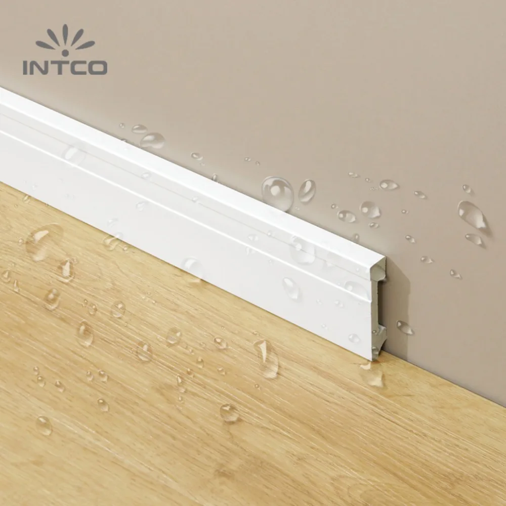 INTCO Hot Selling Quick Install Waterproof Plastic White Skirting Base Board