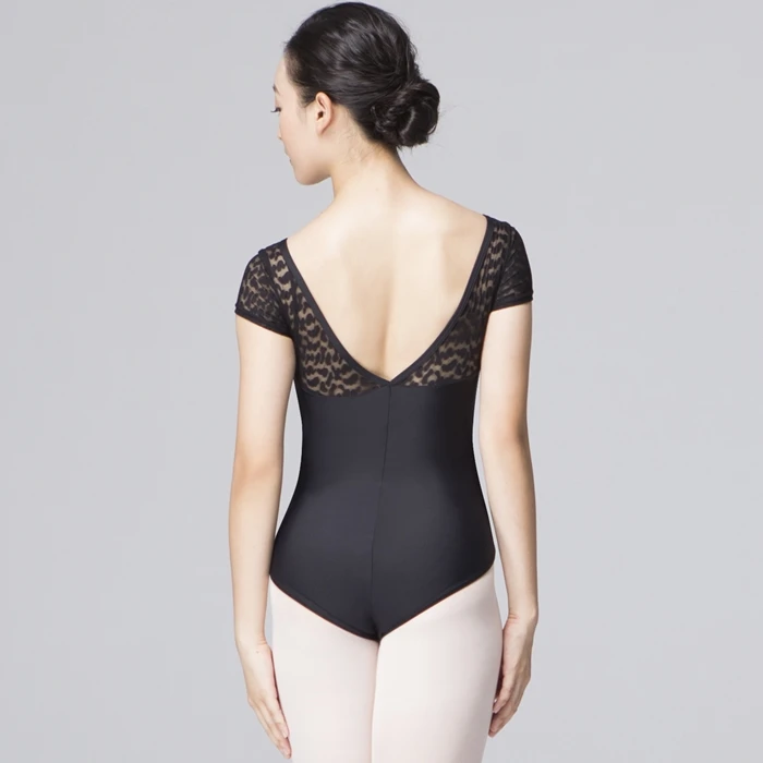 
Dance training clothes women floral lace sleeve leotards 
