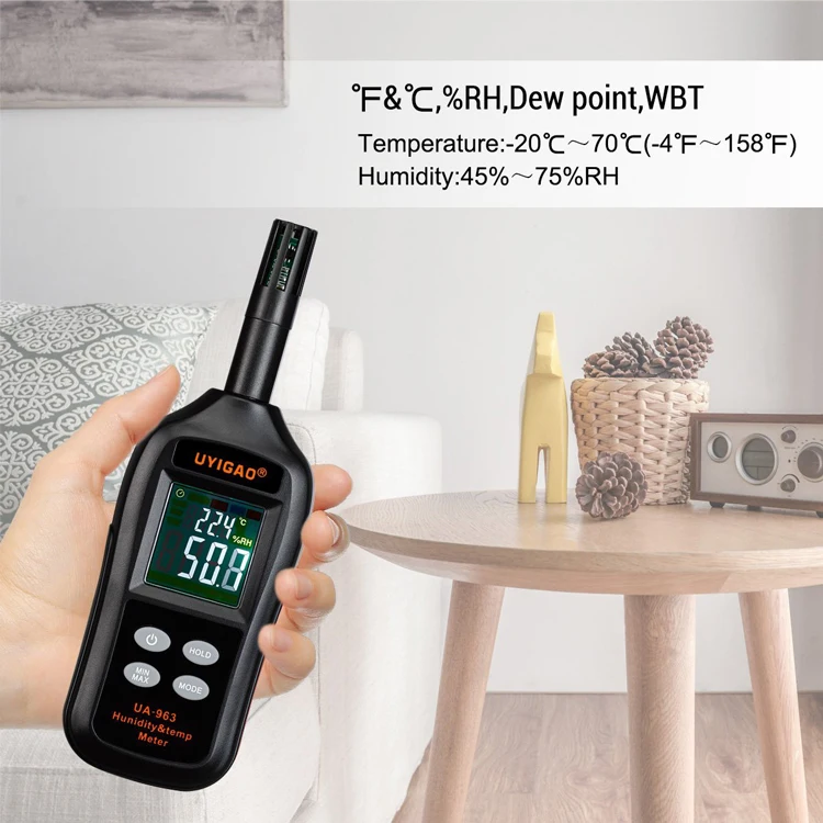 Amazon Горячая продажа портативный высокоточный цифровой гигрометр термометр измеритель влажности и