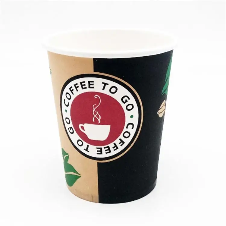 Bamboo paper biodegradable coffee to go logo printed paper cup glass