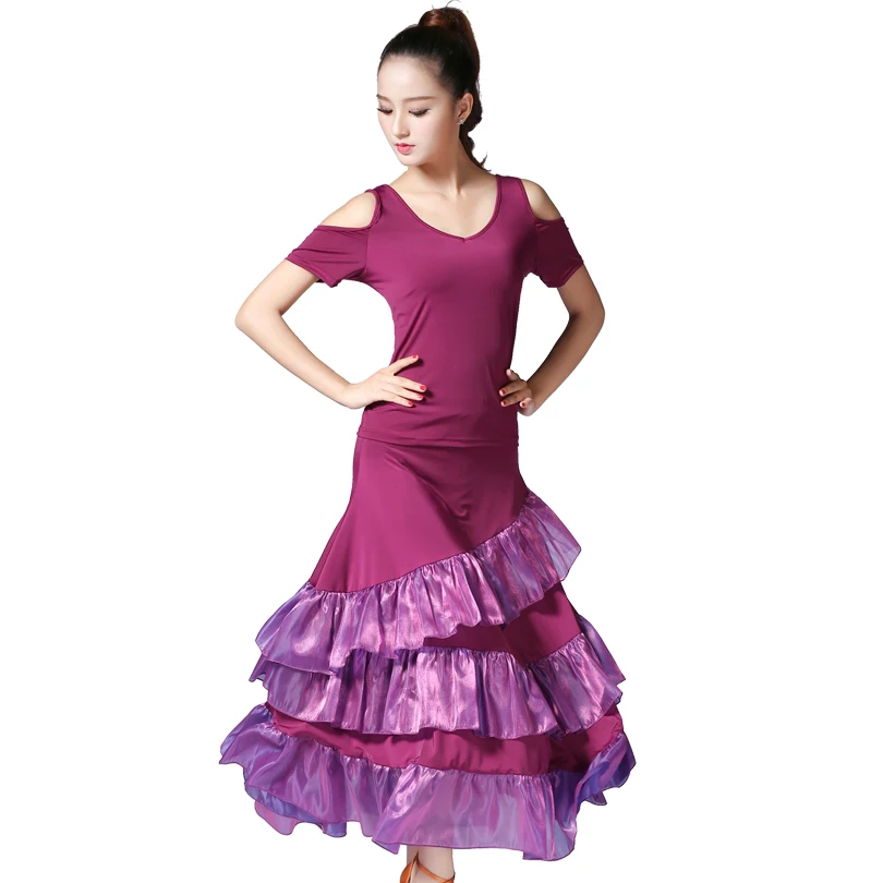 Standard Ballroom Dance Stage Competition Practice Ballroom Dance Costumes for Women Waltz Dance Tango Standard Tops & Skirt
