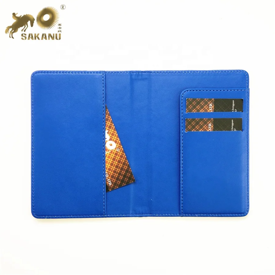 customized full 4C color printing PU leather passport holder cover case