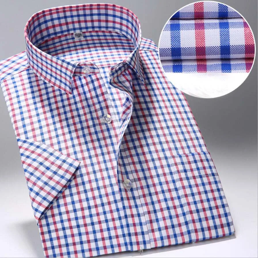 Wholesale High Quality Short Sleeve Checks Casual Shirts For Men