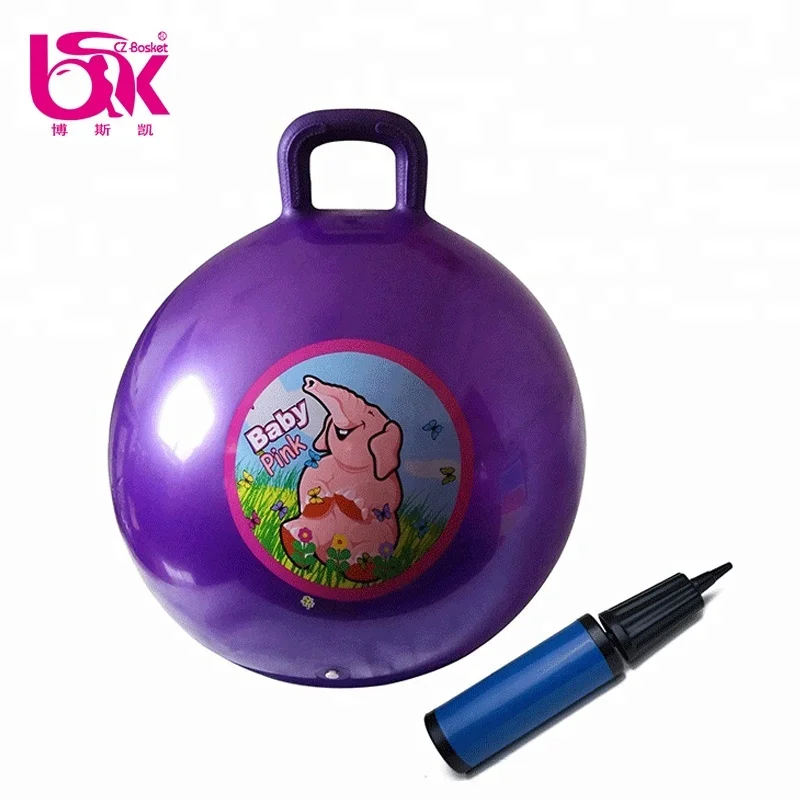 
Manufacturer Custom Size Kids Bouncy Handle Skippy Hopper Ball 