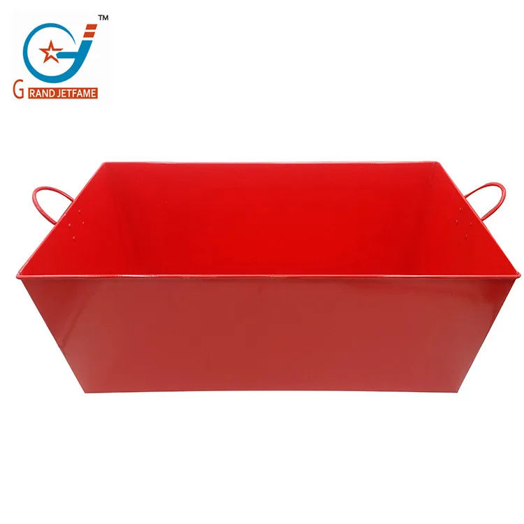 70 cm red rectangular barrel Fashion Galvanized Iron Copper Ice Bucket
