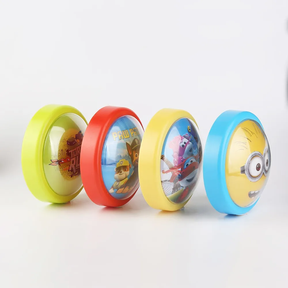 Cartoon image LED push click light round shape AA battery plastic touch light