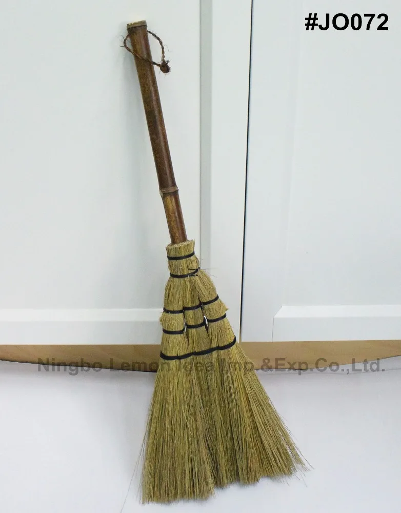 
home office desk handmade biodegradable mang grass broom with bamboo handle 