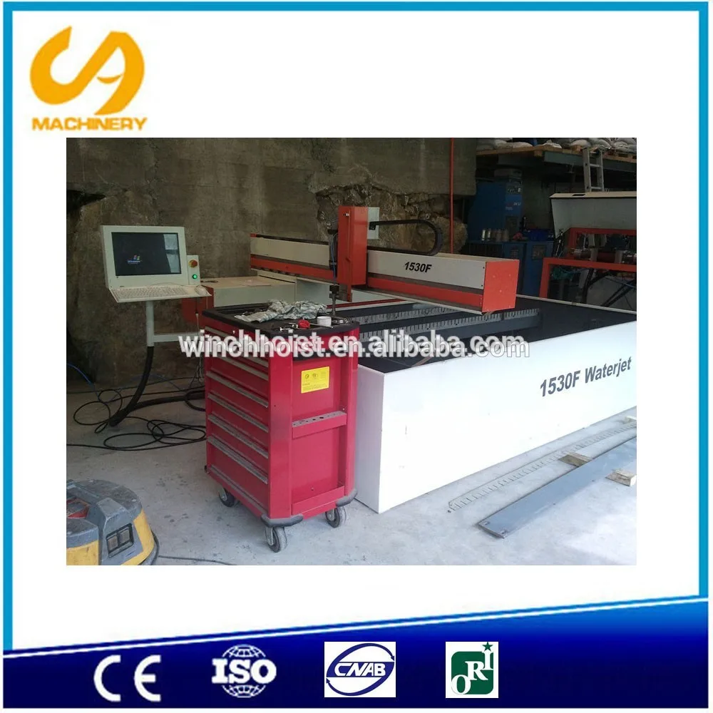 1500*2500mm 3 Axis 380MPa Foam Pump/Advertising Glass Products Abrasive CNC Water Jet Cutting System