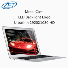 Windows 10 ultrathin 1920X1080 HD Quad Core Fast Running Netbook laptop computer with Backlight Logo and metal case notebook