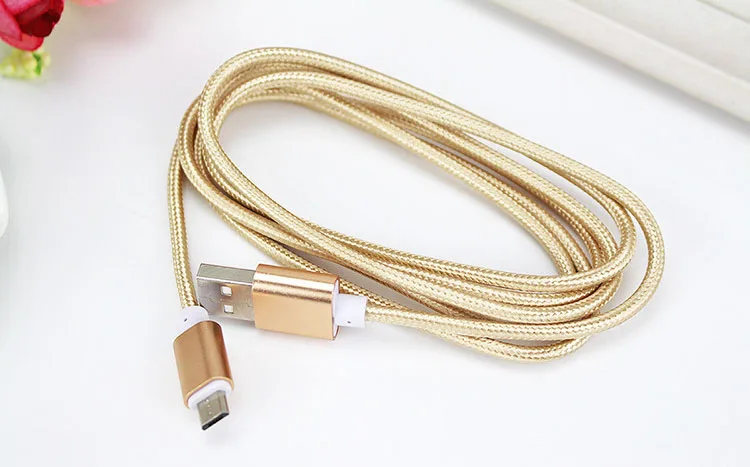 
1.5M alloy metal head core sync nylon braided cable usb charging cable for iphone with different colors 