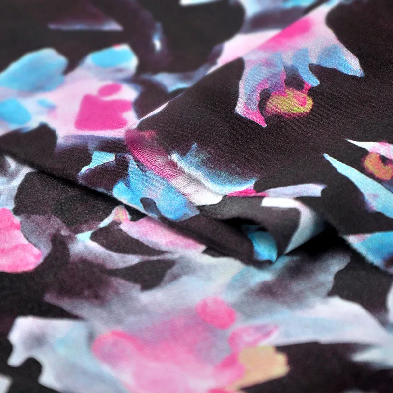 Изготовленная на заказ ткань из 100% чистого шелка с цифровой печатью из крепдешина