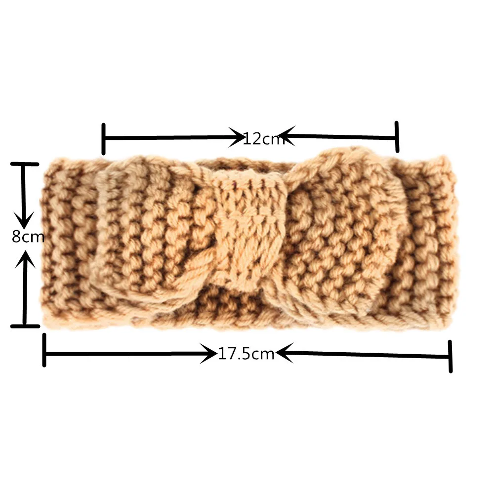 Knitted Baby Big Bow Headband Crochet Knit Headwrap