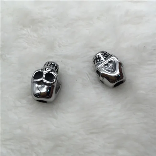 2022 Loose beads for jewelry making skull shape blacken stainless steel beads for sale