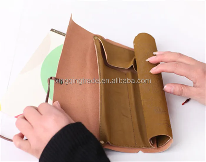 Retro Vintage Pirate Roll Up PU Leather Pen Pencil Case Bags Treasure Map Kid Party Gift Favor Make up Cosmetic Bag