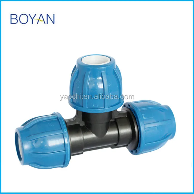 China supplier free samples hydraulic equal PP compression fitting tee