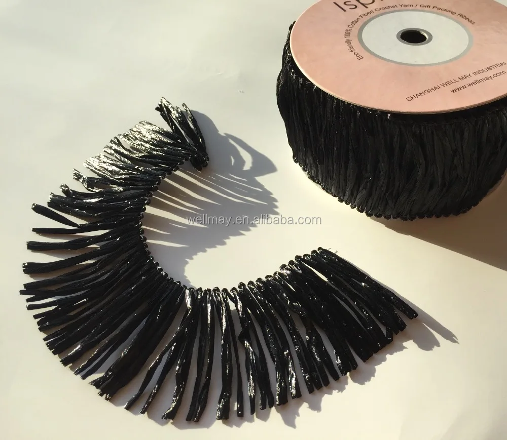 
raffia fringe trimming 
