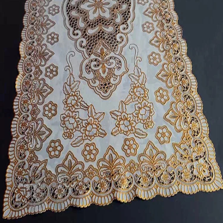 PVC gold silver 40*84cm placemats oval design summary