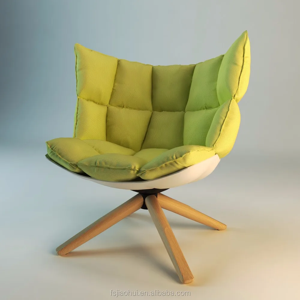 
B&B Italia husk chair fiberglass leisure chair for living room 