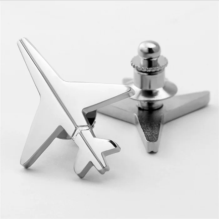 wholesale 3D airplane gold brooch metal lapel pin badge
