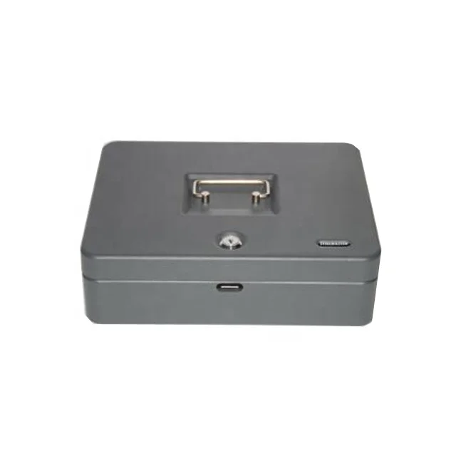High quality handle lightweight safety money coin box portable key lock metal cash box