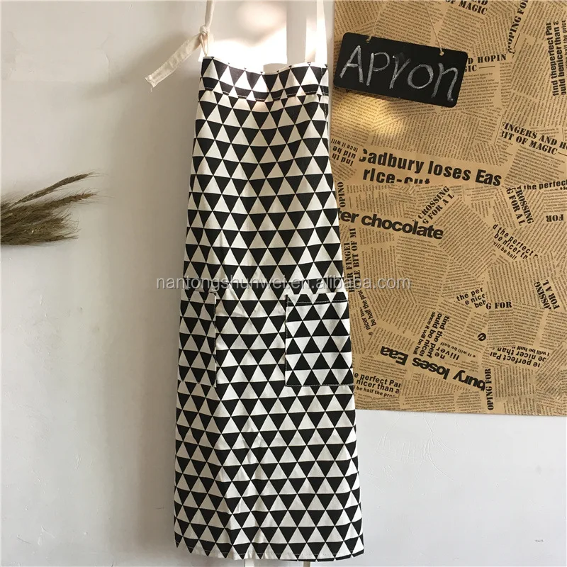 promotional kitchen cotton linen apron custom logo printed cooking apron