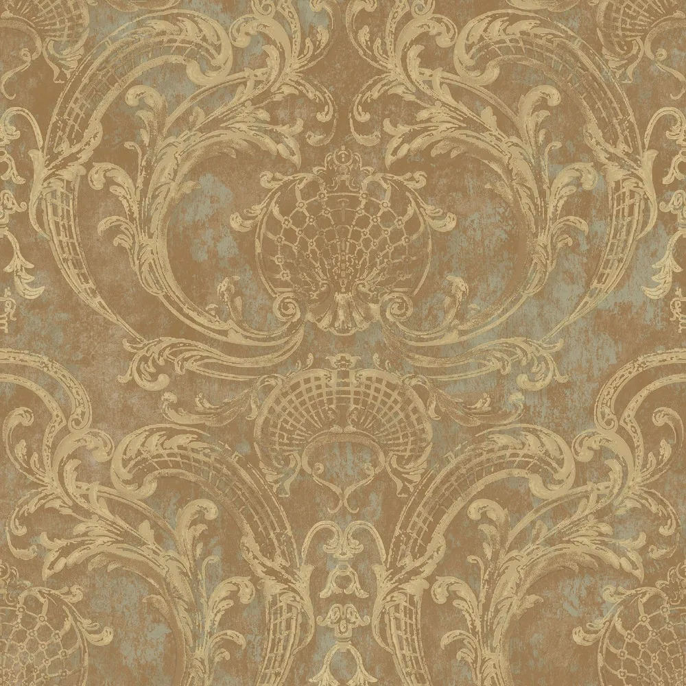 Latest royal damask flower fireproof pvc designer damask wallpaper black