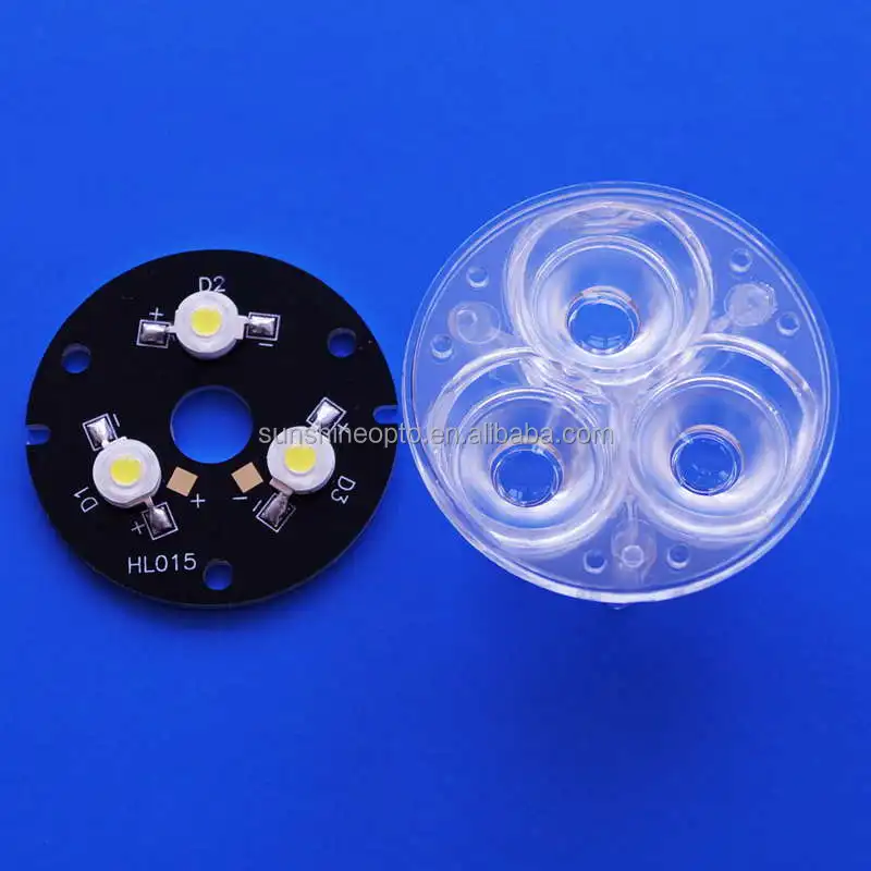 3 IN 1 Board 3x1w 3x3w Aluminum PCB board customized for 3 LED LENS