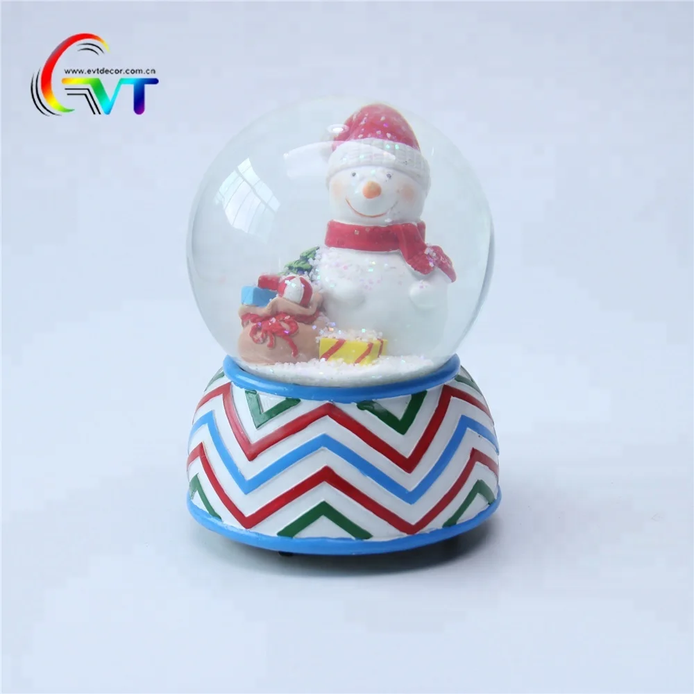 Polyresin Souvenirs Custom Snowglobe Bulk Christmas Glass Snow Ball Music Box