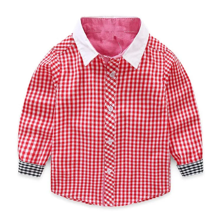 Оптовая продажа, новинка, стильная клетчатая Одежда для мальчиков на пуговицах, осенняя одежда, рубашки поло
