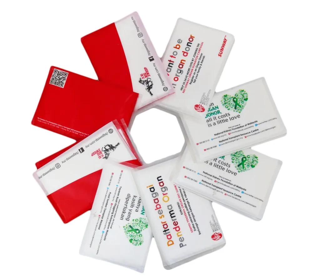 Wallet type  2ply Soft Comfortable  Pocket Pack Facial Tissues handkerchief tissue for Adverting, Promotion,Gift