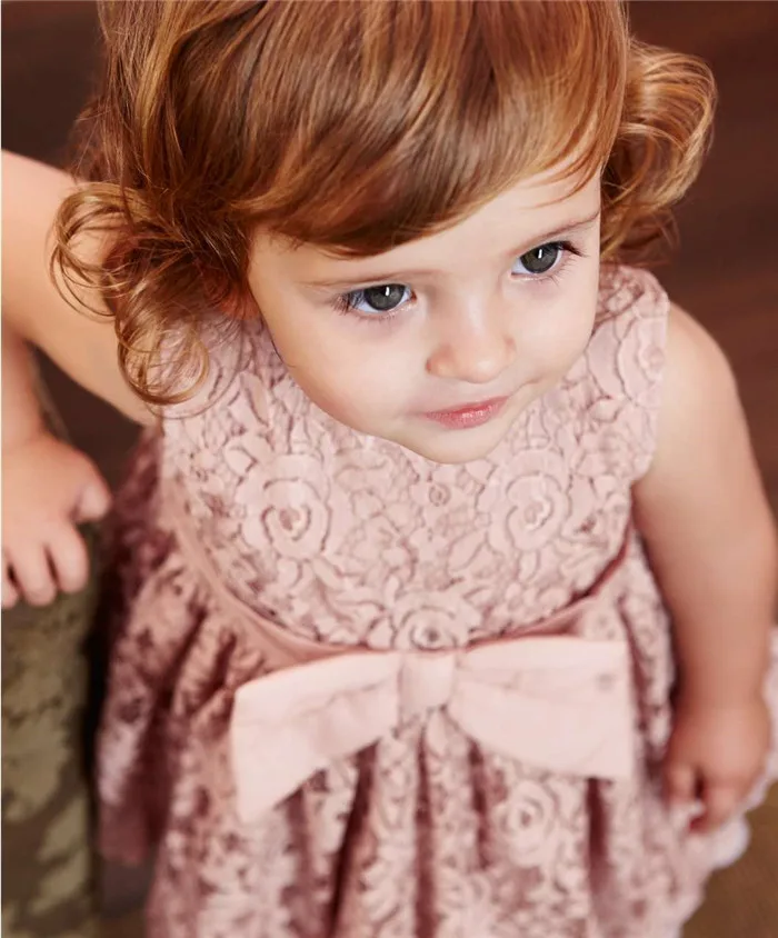 
champagne lace baby dress 