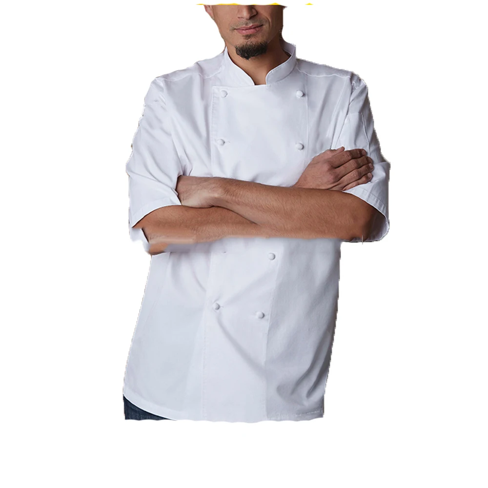 Специальное предложение, горячая распродажа, традиционная белая поли хлопковая куртка для шеф-повара