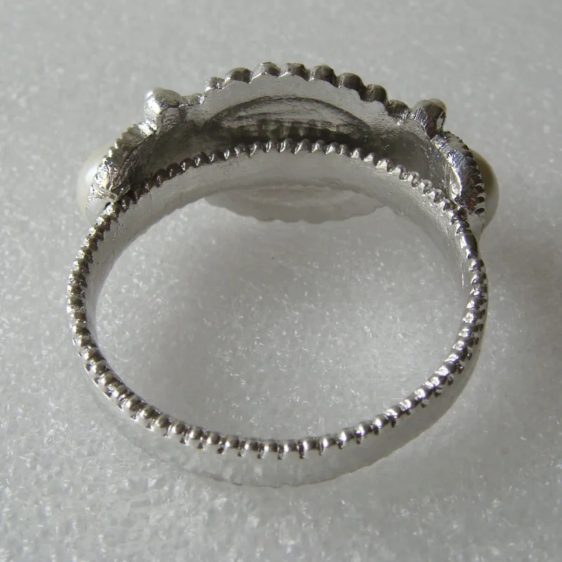 Vintage Gold With White Pearls Jeweled Metal Napkin Ring