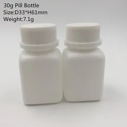 30ml HDPE Plastic pocket white square medicine bottle/container with tamper proof cap, pill bottle for medicine Pill Pharmacial