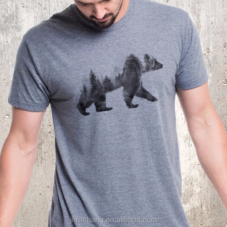 Custom printing 50 polyester 25 cotton 25 rayon tri blend t shirt