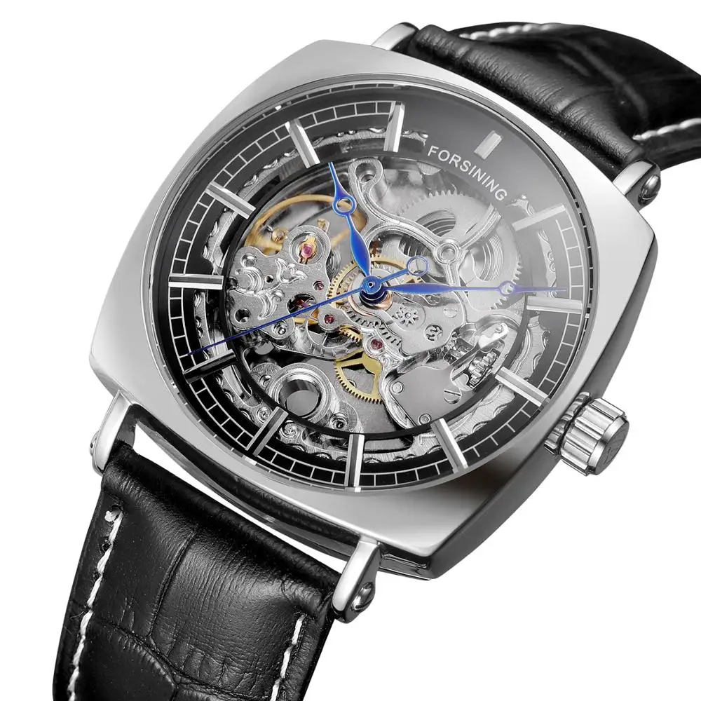 China wholesale brand FORSINING 3 ATM water resistant watch casual fashion skeleton male watch