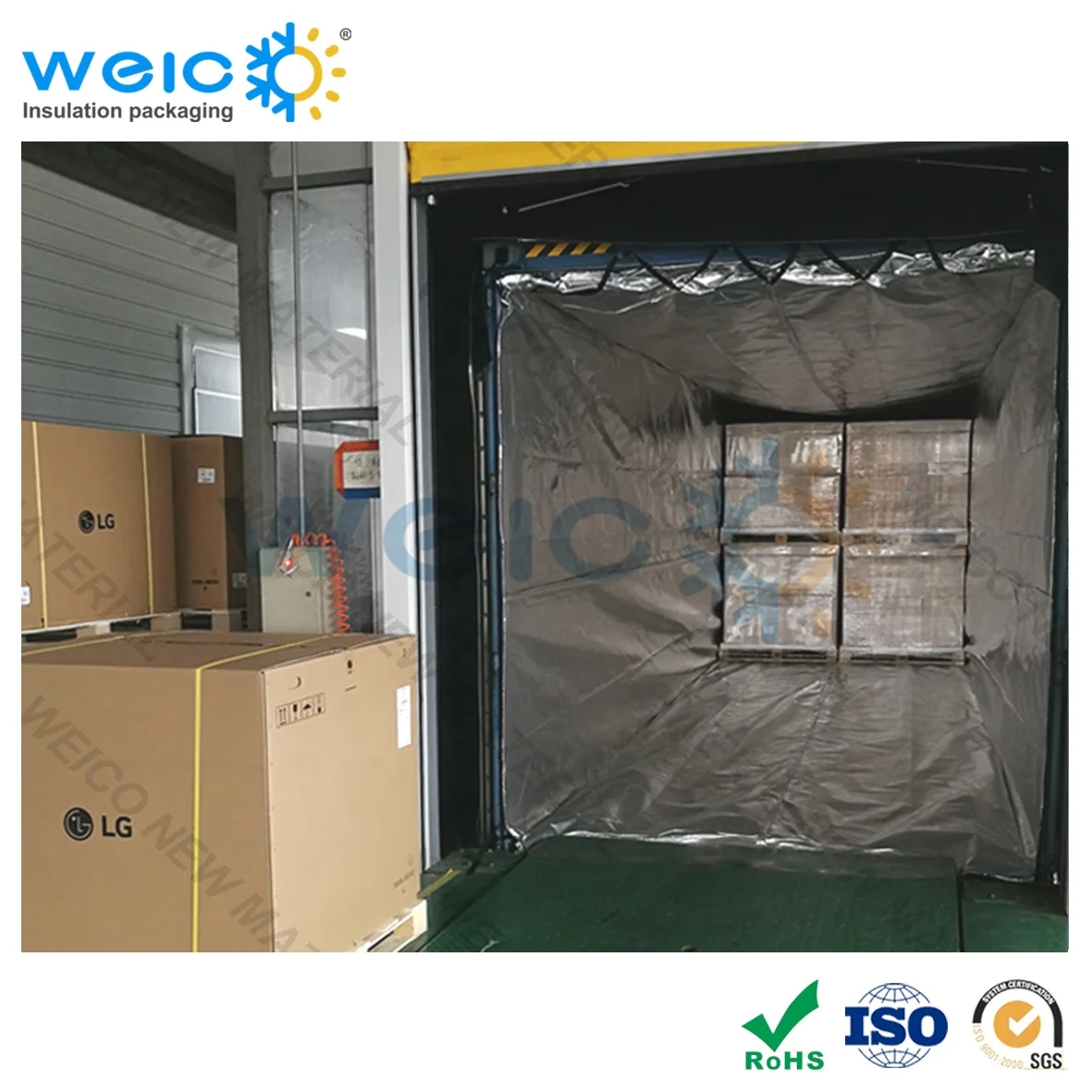 Aluminium foil thermal insulation blanket for shipping container, thermo isolated container liners 20ft 40ft 40hc